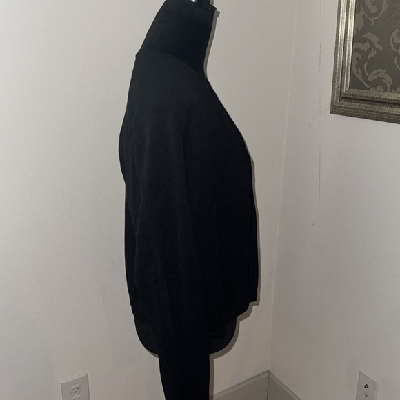 J. Jill black linen cotton blend open lightweight black cardigan Sz L new - Picture 4 of 7
